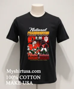 Indiana Hoosiers Vs Miami Hurricanes 2026 Cfp National Championship Mascot Match Up Shirt