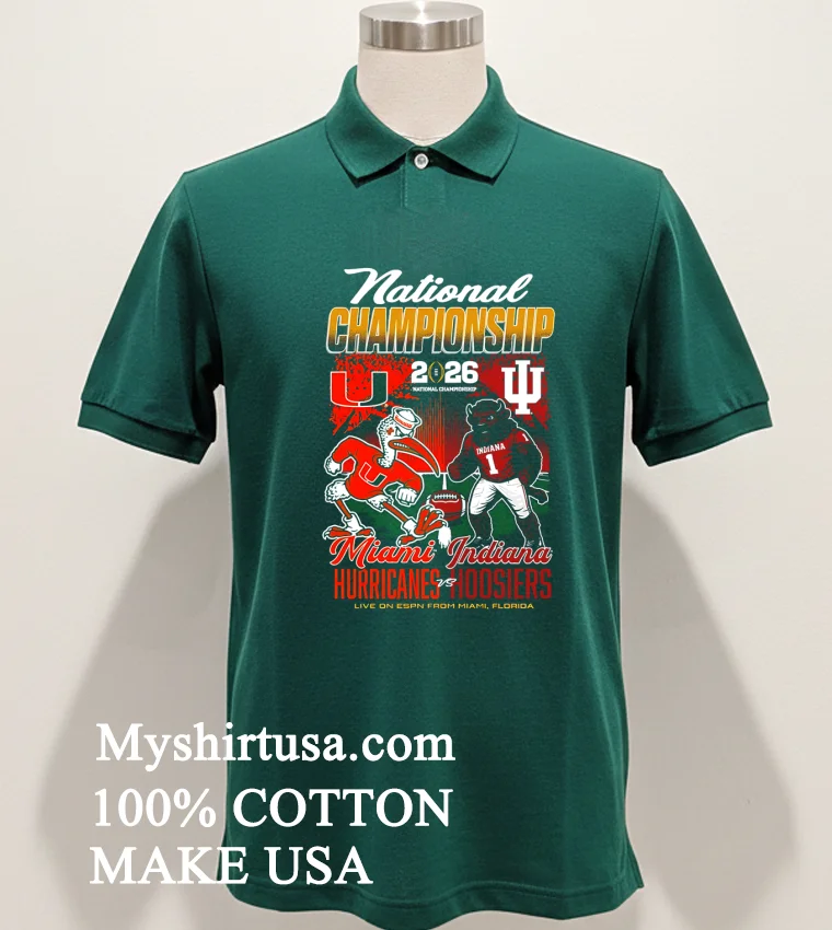Indiana Hoosiers Vs Miami Hurricanes 2026 Cfp National Championship Mascot Match Up Shirt Green Shirt