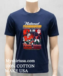 Indiana Hoosiers Vs Miami Hurricanes 2026 Cfp National Championship Mascot Match Up Shirt