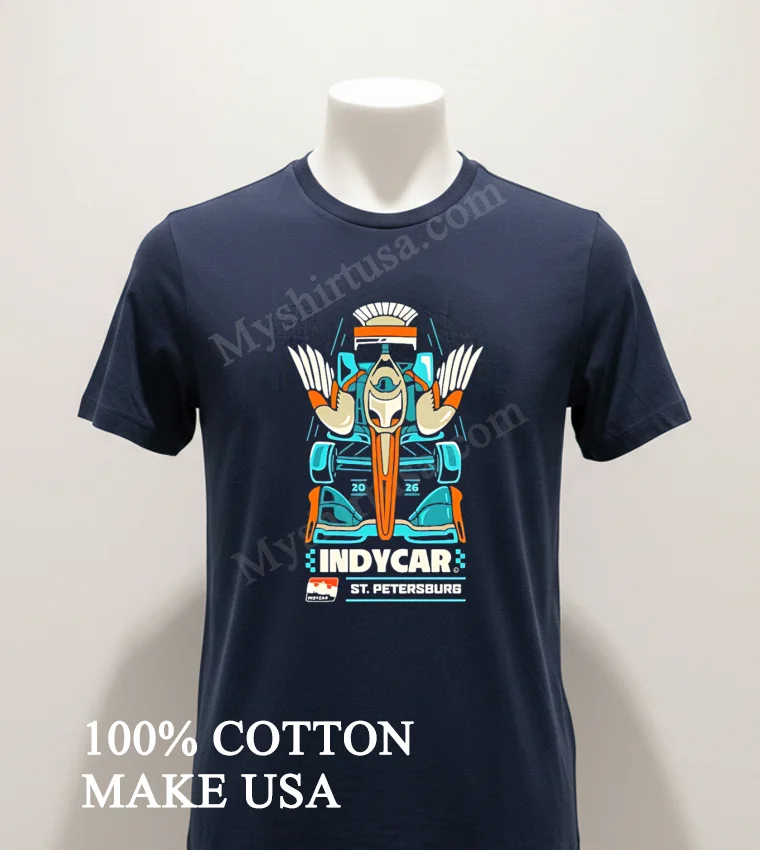 Indycar St. Petersburg Racing Car 2026 funny america t-shirts - navy-shirt Indycar St Petersburg Racing Car 2026 Shirt Navy Shirt 1