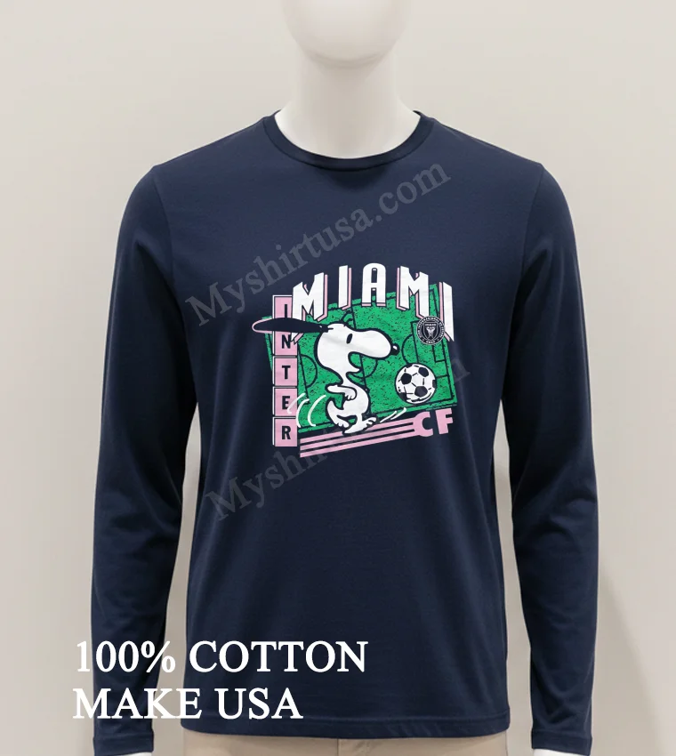 Inter Miami Cf Snoopy Soccer Pitch Running Shirt Hoodie Shirt 1