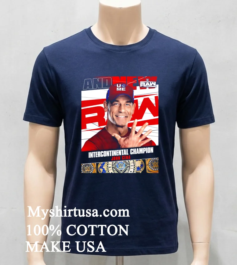 Intercontinental Champion John Cena Wwe 2025 Shirt Navy Shirt