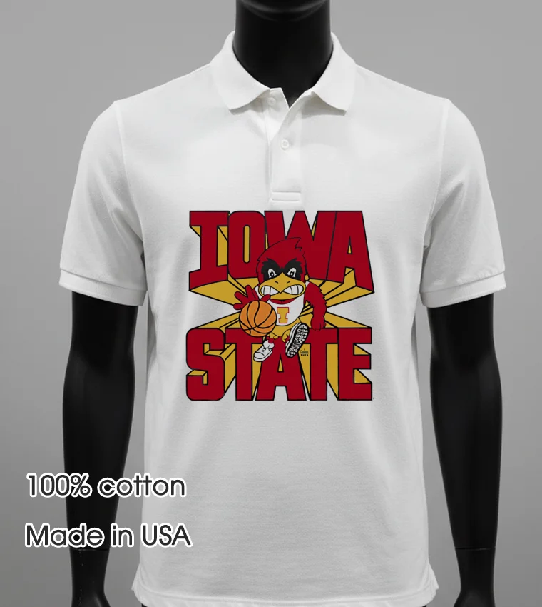 Iowa State Cyclones Basketball Mascot Shirt White T Shirt 1
