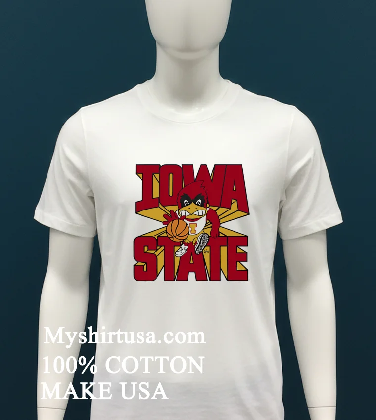 Iowa State Cyclones Basketball Mascot Shirt White T Shirt 4