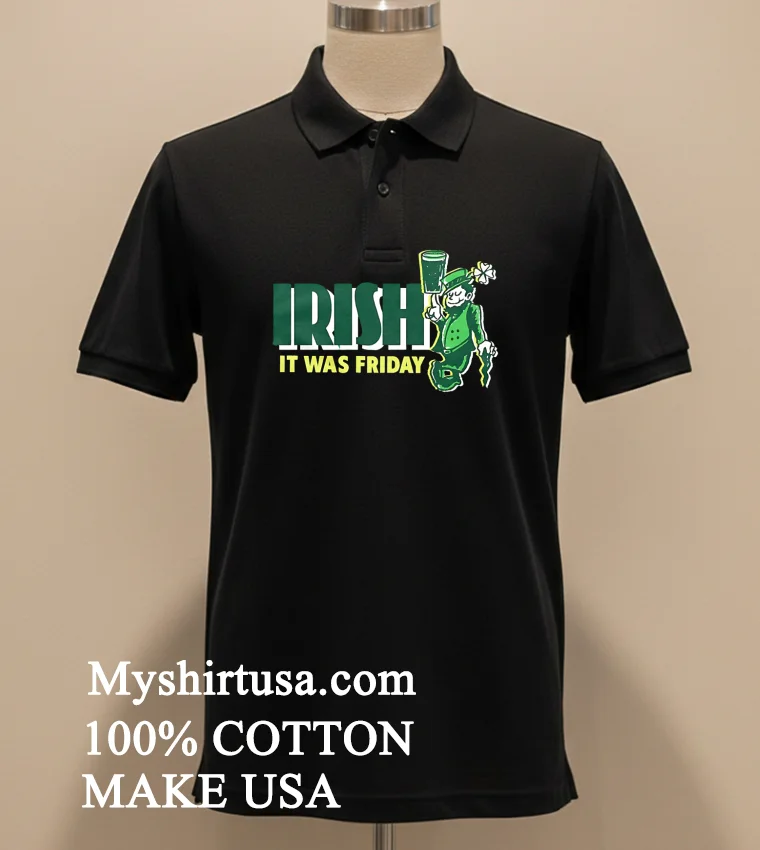 Irish It Was Friday Leprechaun Balancing Stout On Finger funny america t-shirts - balck-shirt Irish It Was Friday Leprechaun Balancing Stout On Finger Shirt Balck Shirt 1