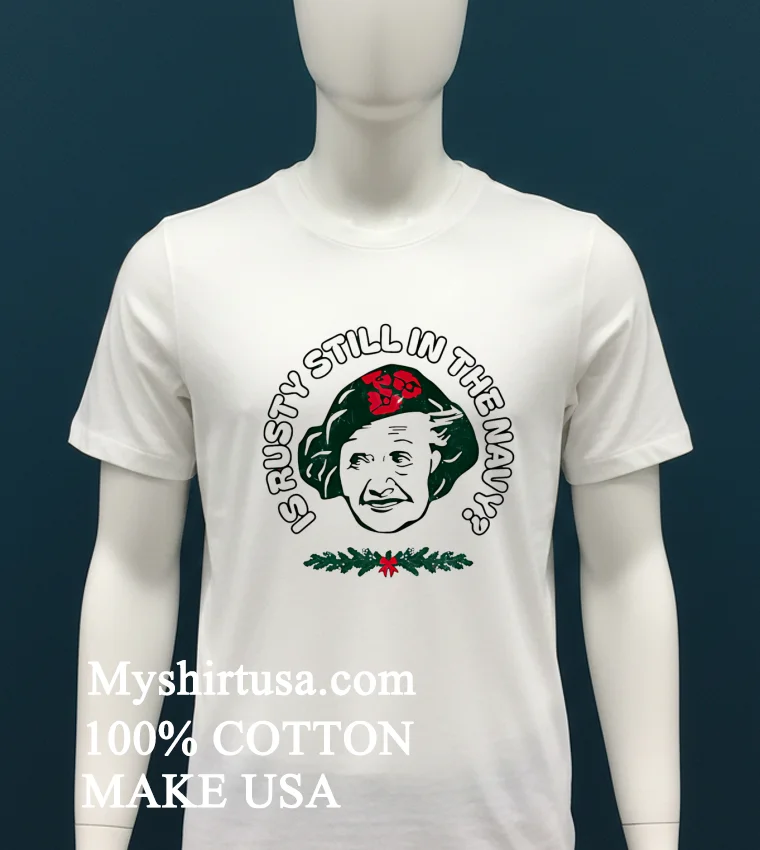 Is Rusty Still In The Navy Shirt White T Shirt 4