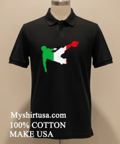 Italy Flag In Football Soccer Player Volley Kick Shirt