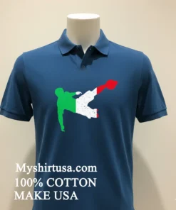 Italy Flag In Football Soccer Player Volley Kick Shirt
