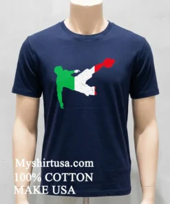 Italy Flag In Football Soccer Player Volley Kick Shirt