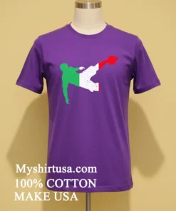 Italy Flag In Football Soccer Player Volley Kick Shirt