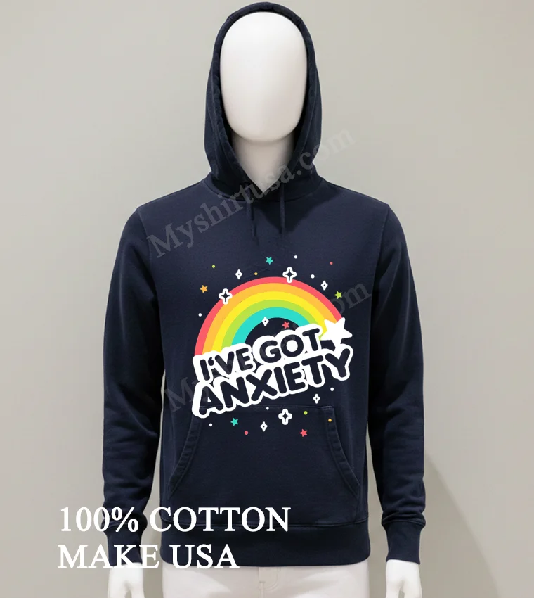 Ive Got Anxiety Rainbow Stars Sparkle Colorful Graphic Shirt Balck Shirt