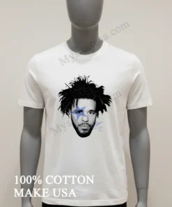 J Cole Blue Star Face Signature Graphic Music Rap funny america t-shirts