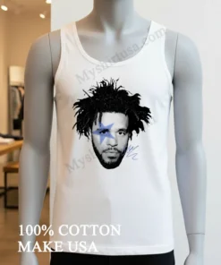 J Cole Blue Star Face Signature Graphic Music Rap funny america t-shirts