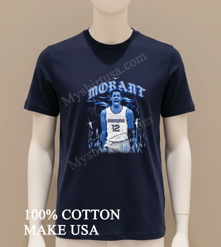 Ja Morant Memphis Grizzlies Basketball funny america t-shirts - navy-shirt Ja Morant Memphis Grizzlies Basketball Shirt Navy Shirt