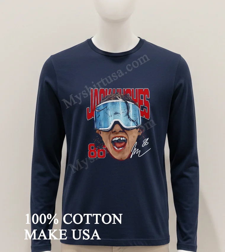 Jack Hughes Goggles Missing Tooth Signature 86 Shirt Hoodie Shirt