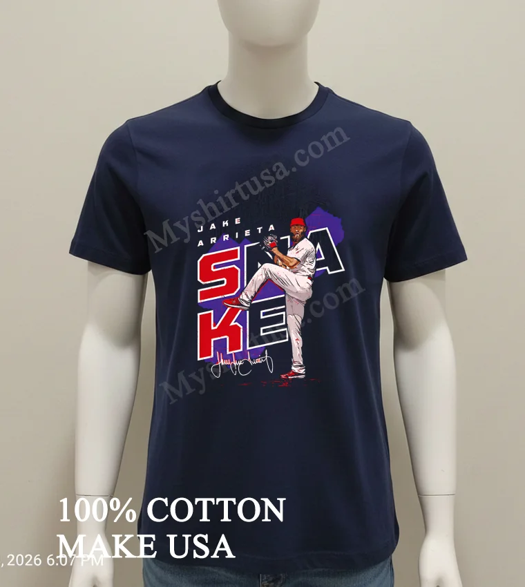 Jake Arrieta Philadelphia Player Map Signature Shirt Navy Shirt 1