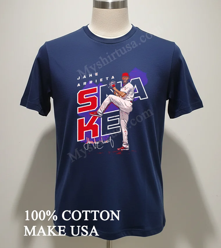 Jake Arrieta Philadelphia Player Map Signature Shirt Navy Shirt 2