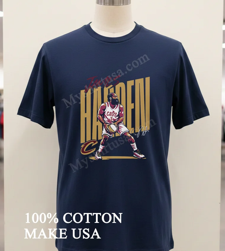 James Harden Cleveland Cavaliers Basketball Signature Graphic Shirt Navy Shirt 1