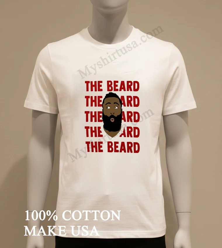 James Harden The Beard Repeat funny america t-shirts - white-t-shirt James Harden The Beard Repeat Shirt White T Shirt