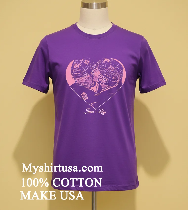 Jane And Lily Heart Hockey Shirt Purple Shirt