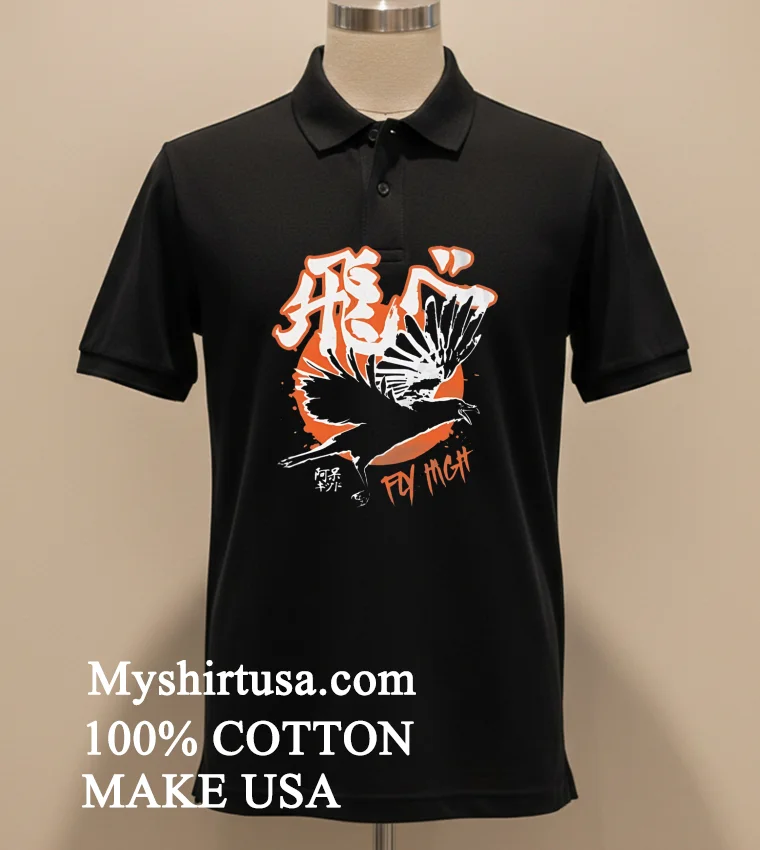 Japanese Kanji Fly High Crow Wings Silhouette funny america t-shirts - balck-shirt Japanese Kanji Fly High Crow Wings Silhouette Shirt Balck Shirt 1