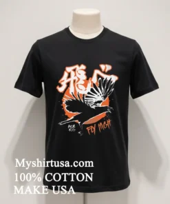 Japanese Kanji Fly High Crow Wings Silhouette funny america t-shirts