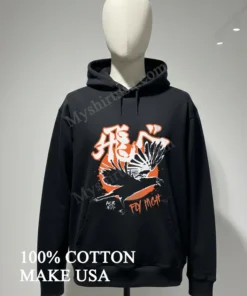 Japanese Kanji Fly High Crow Wings Silhouette funny america t-shirts