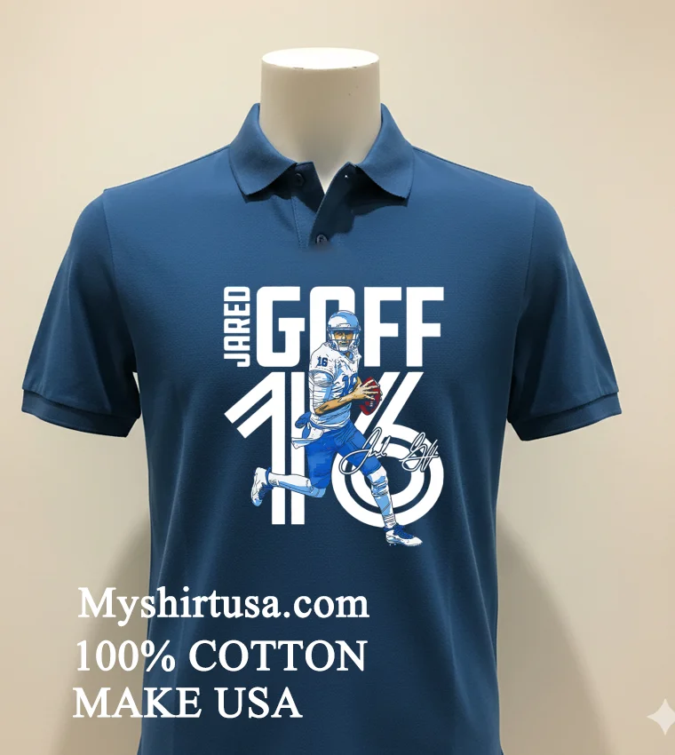 Jared Goff Detroit Lions Nfl Player Shirt Navy Shirt 1