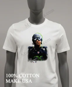 Jaxon Smith Njigba Seattle Seahawks Player Wearing Beanie And Bling Ww Sunglasses Portrait Graphic Shirt