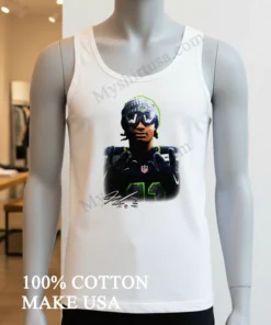 Jaxon Smith Njigba Seattle Seahawks Player Wearing Beanie And Bling Ww Sunglasses Portrait Graphic Shirt