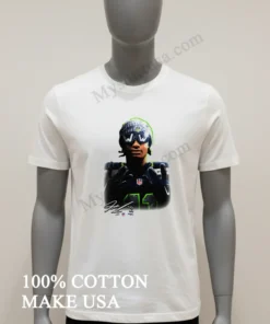 Jaxon Smith Njigba Seattle Seahawks Player Wearing Beanie And Bling Ww Sunglasses Portrait Graphic Shirt