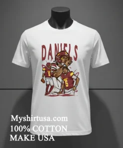 Jayden Daniels Cartoon Style Washington Football Shirt