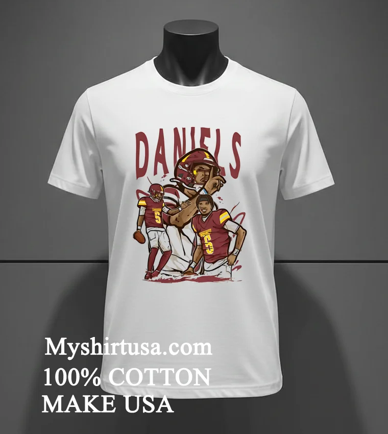 Jayden Daniels Cartoon Style Washington Football Shirt - white-t-shirt Jayden Daniels Cartoon Style Washington Football Shirt White T Shirt 2