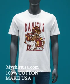 Jayden Daniels Cartoon Style Washington Football Shirt