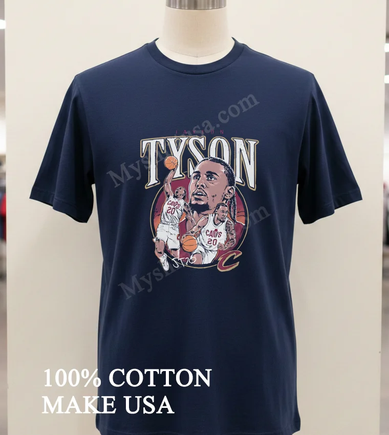 Jaylon Tyson Cleveland Cavaliers Signature Graphic Shirt Navy Shirt 1
