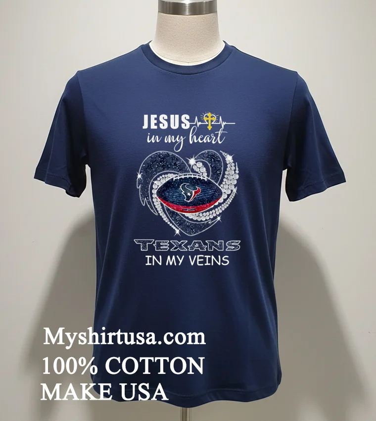 Jesus In My Heart Texans In My Veins Shirt - navy-shirt Jesus In My Heart Texans In My Veins Shirt Navy Shirt 1