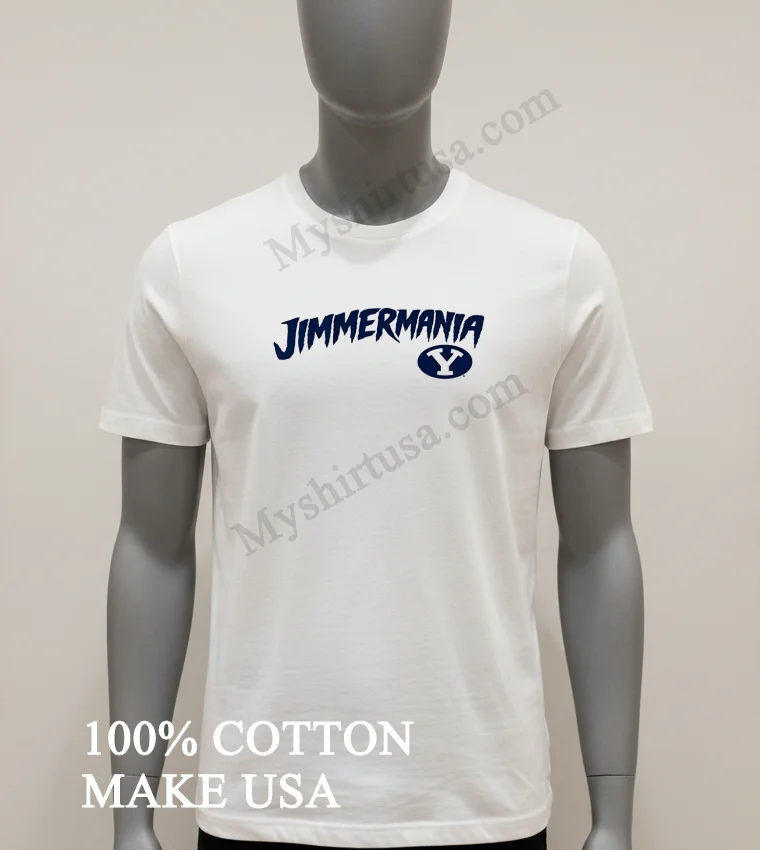 Jimmermania Brigham Young University Cougars Logo Athletic Shirt White T Shirt 1