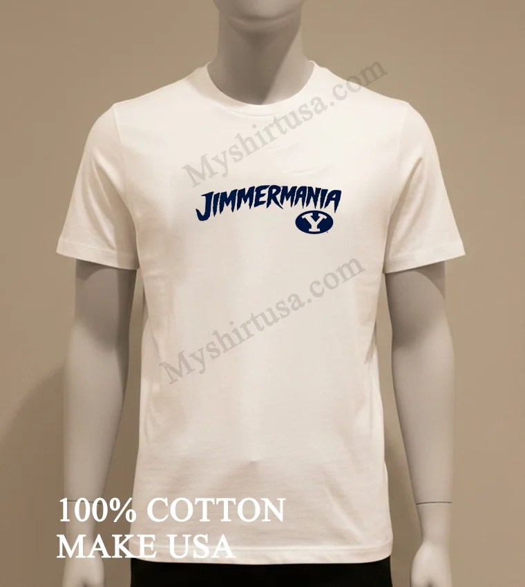 Jimmermania Brigham Young University Cougars Logo Athletic funny america t-shirts - white-t-shirt Jimmermania Brigham Young University Cougars Logo Athletic Shirt White T Shirt
