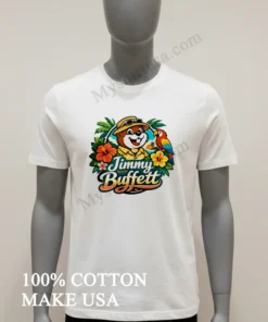 Jimmy Buffett Buc Ee S Beaver Character Tropical Parrot Flowers Logo funny america t-shirts