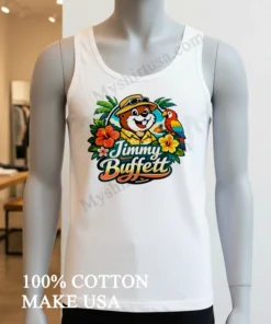 Jimmy Buffett Buc Ee S Beaver Character Tropical Parrot Flowers Logo funny america t-shirts