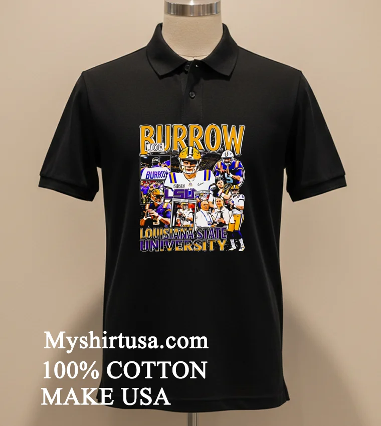 Joe Burrow Louisiana State University Graphic Shirt Balck Shirt