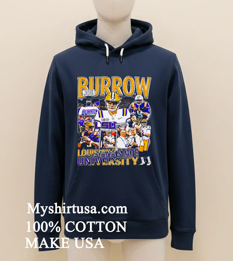 Joe Burrow Louisiana State University Graphic Shirt - navy-shirt Joe Burrow Louisiana State University Graphic Shirt Navy Shirt 1
