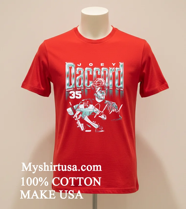 Joey Daccord Seattle Retro Bitmap American Ice Hockey Defenseman Signature Shirt - red-shirt Joey Daccord Seattle Retro Bitmap American Ice Hockey Defenseman Signature Shirt Red Shirt