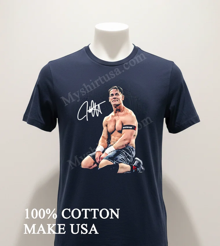 John Cena Pro Wrestler Autograph Signature funny america t-shirts - navy-shirt John Cena Pro Wrestler Autograph Signature Shirt Navy Shirt 1