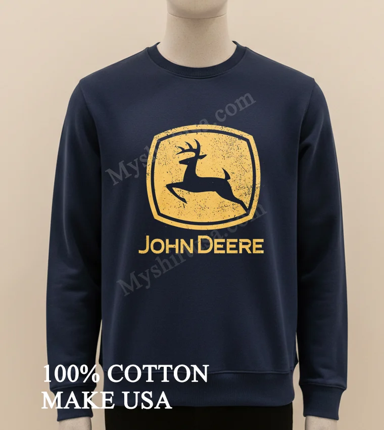 John Deere Vintage Jumping Deer Logo Shirt Long Sleve Shirt