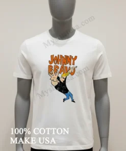 Johnny Bravo Cartoon Network Character Pose Distressed Shirt