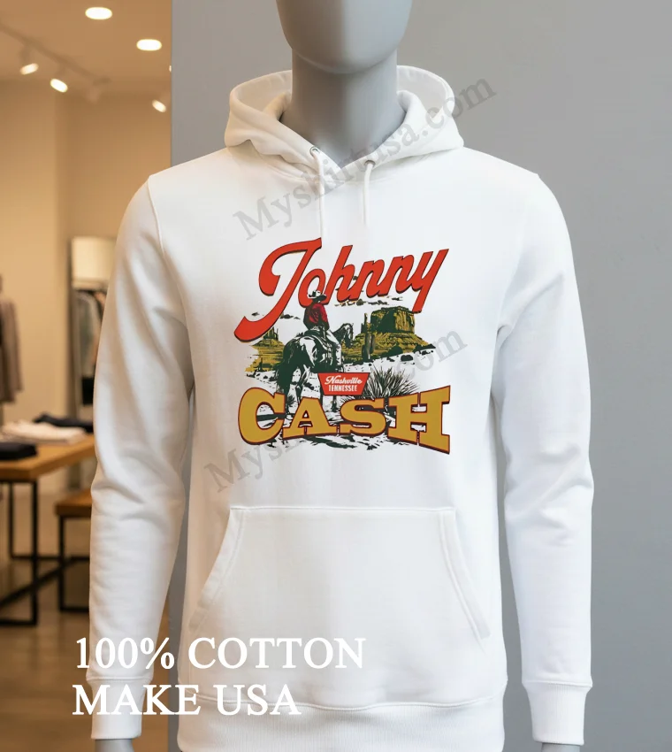Johnny Cash Nashville Tennessee Cowboy On Horse Shirt Hoodie Shirt