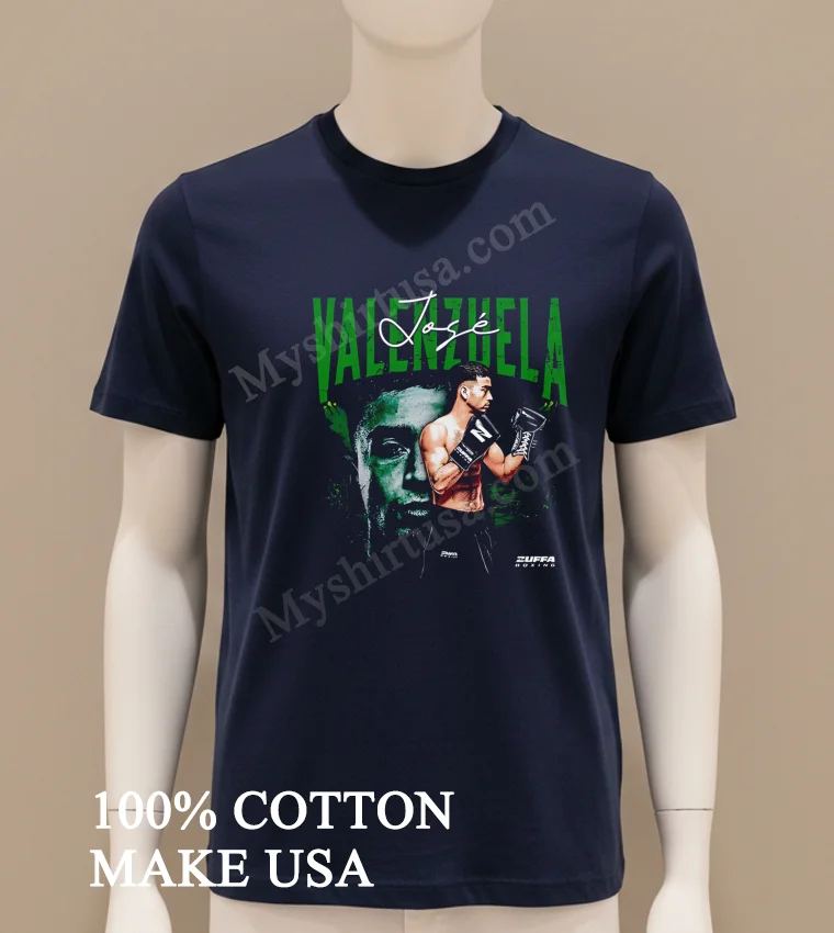 Jose Valenzuela Zuffa Boxing Fighter Portrait Graphic Shirt Navy Shirt