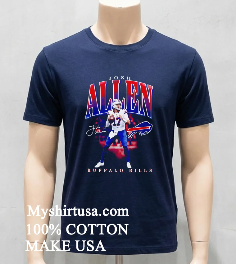 Josh Allen Buffalo Bills Player Hype Signature Shirt - navy-shirt Josh Allen Buffalo Bills Player Hype Signature Shirt Navy Shirt