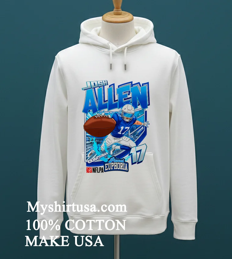 Josh Allen Quarterback 17 Football Art Shirt White T Shirt 1